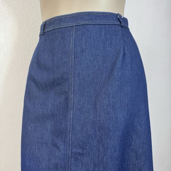 Vintage 70s Mr. Mort Denim Jean Skirt Suit 2 Piece Blazer Jacket & Skirt Set USA - Picture 8 of 12